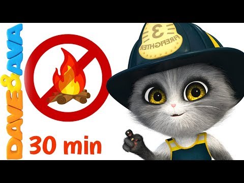 🚒 Five Little Firemen - Fire Truck |  Baby Songs and Nursery Rhymes | Dave and Ava 🚒