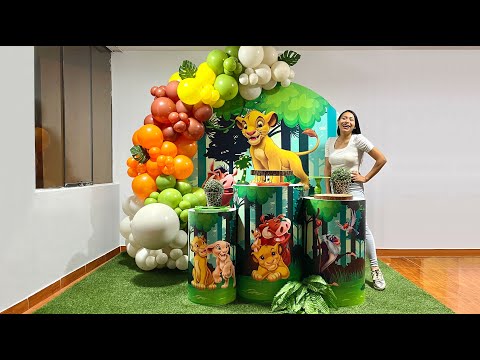 Como hacer un Arco de Globos e instalarlo en un Panel Circular 🦁 (Decoracion Rey Leon) 🦁