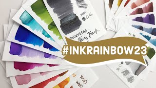 Swatching the Rainbow Fountain pen Ink Favs #InkRainbow23 #rainbow
