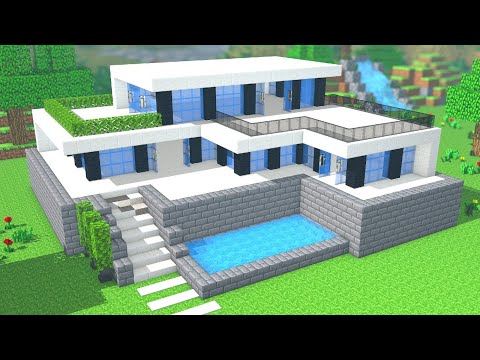 BIG MODERN HOUSE TUTORIAL EASY TO MAKE |  Minecraft