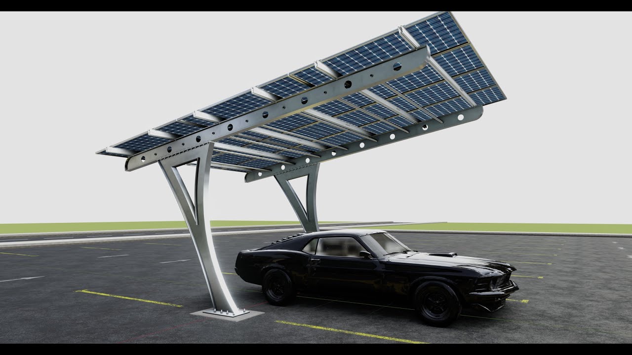 L TYPE SOLAR CARPORT TYPE-2 3D Model