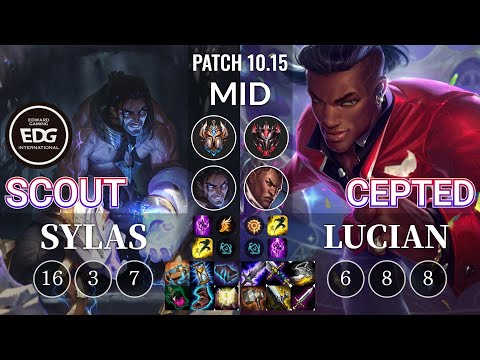 EDG Scout Sylas vs Cepted Lucian Mid - KR Patch 10.15