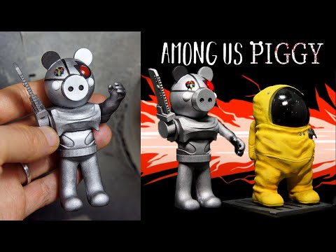 Making Real Roblox Piggy Robby Among us Impostor Kill Sculpture Timelapse Creepypasta