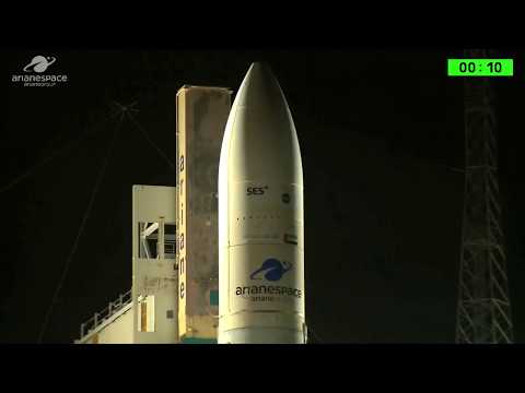Launch of Arianespace Ariane-V VA241 carrying the SES-14 & Al Yah-3 comsats from Kourou