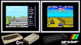 C64 vs ZX Spectrum : WEC LE MANS (Side by side comparison)
