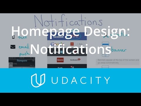 Homepage Design: Notifications  | UX/UI Design | Product Design | Udacity
