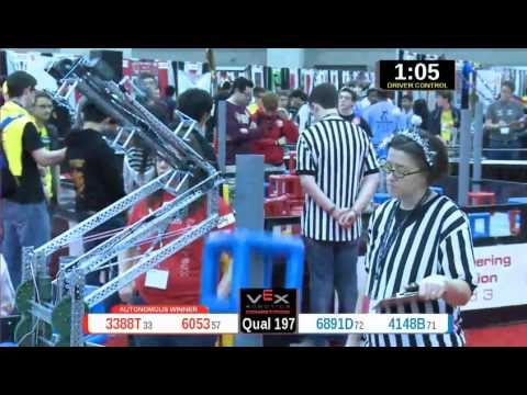 2015 VRC Engr Q197 - 3388T 6053 vs 6891D 4148B - 62 to 37 - VEX Worlds 2015 - Engineering Division