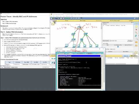 Cisco Packet Tracer CCNA Lab5.3.1.3 ItN walk-through - Identify MAC and IP addresses