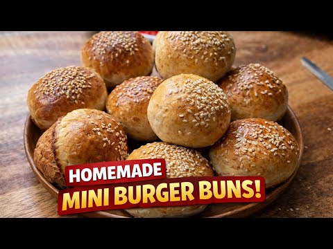 Soft & Fluffy Mini Burger Buns | Easy Homemade Burger Bun Recipe 🍔