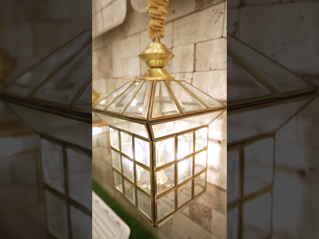 Entrance Chandelier – Copper Lantern with 3 LED Bulbs