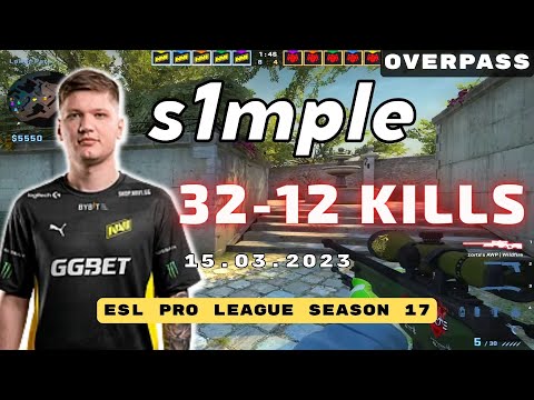 CSGO POV NAVI s1mple (32-12) vs FORZE (Overpass) 𝙒𝙞𝙣 (16-11) @ ESL Pro League Season 17