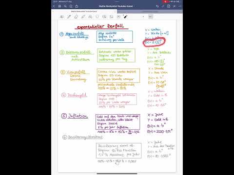 Exponentielle Zerfall, sechs Beispiele, mit Erklärungen, mit Formel, mit Funktionsgleichung