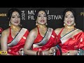 Rituparna Sengupta KILLER Look In Red Saree Blouse At MAMI Mumbai Film Festival 2024