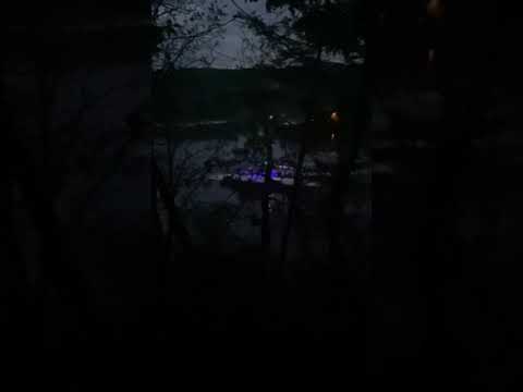 Barge at night