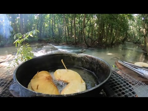 RIVER COOKING, BREADFRUIT TACOS🔥 | JAMAICAN STYLE (VEGAN) 🇯🇲