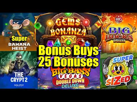 Thumbnail for video: Bonus Buy Session, 25 Bonuses in Total, The Crypt2, Cat Fish Hunters, Super Sized & Much More
