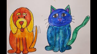 Hot Dogs and Cool Cats guided drawing