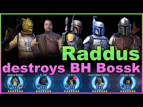 R8 Admiral Raddus Rogue 1 vs R7 Bossk Bounty Hunters - Arena, no omicron - HOPE = 1 hit board wipe
