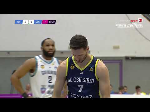 Liga Naţională de Baschet: CSU Sibiu - CSO Voluntari 86-87. Înregistrarea partidei