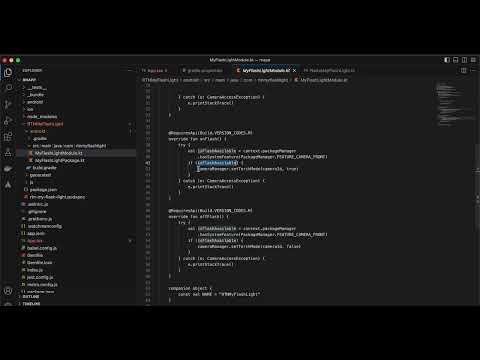 How to turn flashlight on & off in react native's new architecture