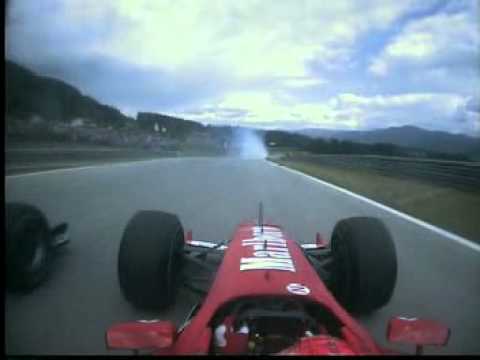 2003 A1 Ring Austria Schumi overtake Kimi onboard