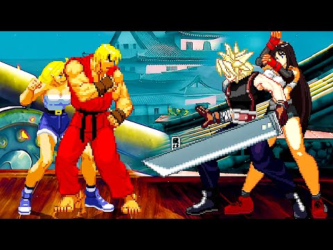 SHIN KEN & ELIZA MASTER vs CLOUD STRIFE & TIFA LOCKHART (Final Fantasy) - Ultimate Couple Fight