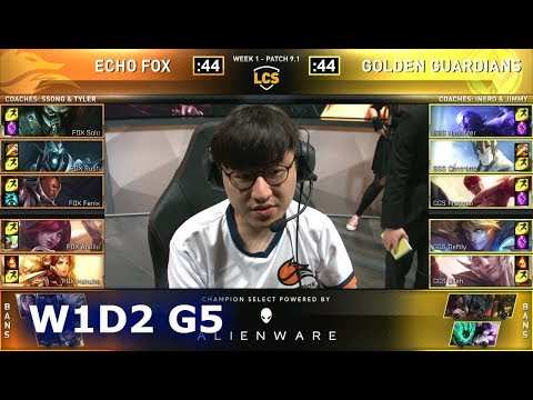 FOX vs GGS | Week 1 Day 2 S9 LCS Spring 2019 (ex-NA LCS) | Echo Fox vs Golden Guardians W1D2