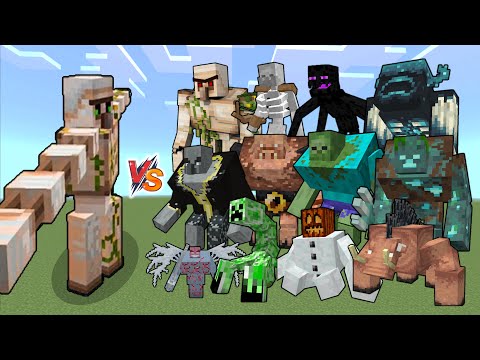 Helicopter Iron Golem vs Mutant Creatures - Iron Golem Upgrade (Rexy's expansion) vs Mutant mobs