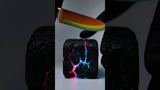 Oddly Satisfying Neon Magma Cube Slice | ASMR Short #asmr