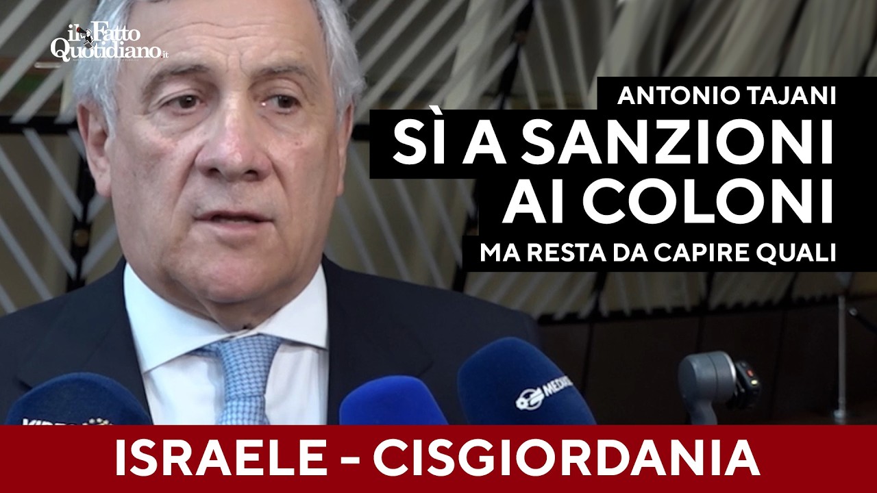 Tajani: "Sì alle sanzioni ai coloni israeliani in Cisgiordania. Non so prima delle elezioni"