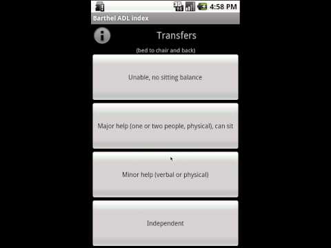 Barthel ADL index Video
