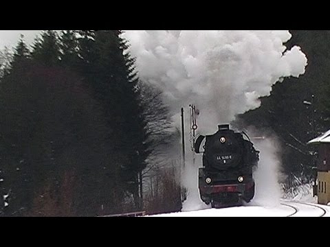 Faszination Winterdampf - Schwerer Güterzug mit Dampflok 44 1486-8