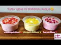 Three Types Of Flavoured Shrikhand Strawberry Pineapple Rose Shrikhand Yummy Munchies20