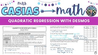 How to do Quadratic Regression with Desmos Graphing Calculator | Algebra 1 Lesson