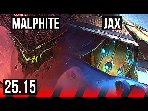 MALPHITE vs JAX (TOP) | 6 solo kills, 9/2/7, Dominating | EUW Master | 25.15