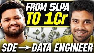 Download the video "From 5 LPA to 1 Cr | Why he switched from SDE to Data Engineer | Clean Data Engineering Roadmap"