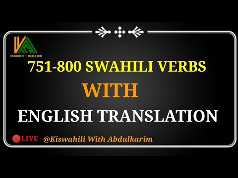 Swahili verbs  (751-800)