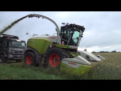 Claas Jaguar 970 rast durchs Getreide - GPS häckseln mit dem LU Spitzner