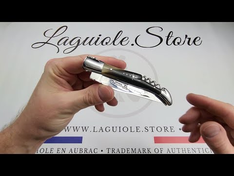 Laguiole Corkscrew Knife Zebu Horn Tip Handle