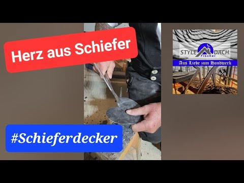 Herz aus kaputten Schiefer zurichten - Schieferdecker zeigt wie es geht.