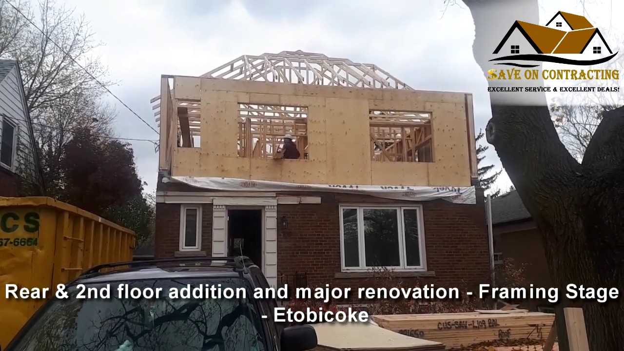 Rear & 2nd floor addition and major renovation Etobicoke - Framing Stage