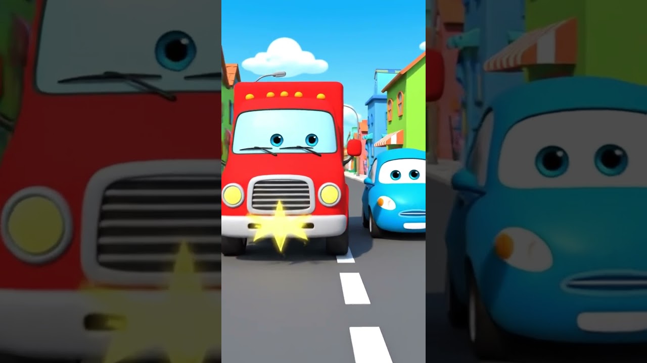 The wheels on the bus and car go round and round #shorts#