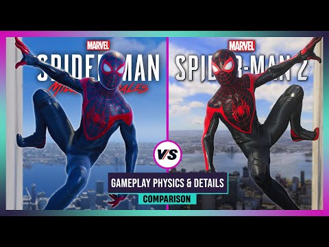 Spider-Man 2 vs Spider-Man Miles Morales - Gameplay Physics and Details Comparison