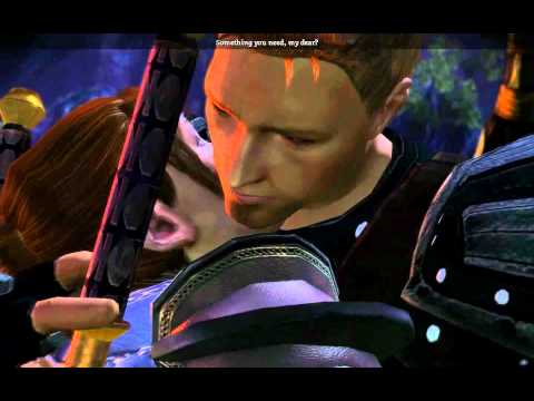Dragon Age Origins: Alistair-dwarf female hug