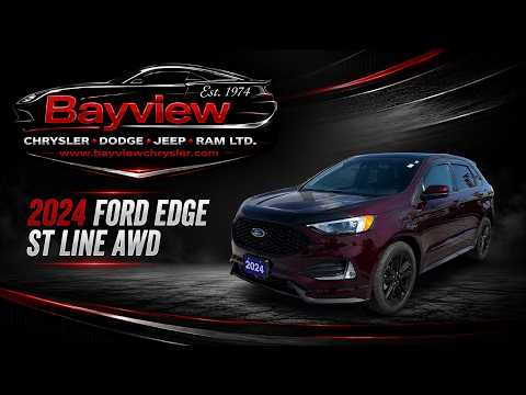 2024 Ford Edge ST Line AWD in Red for sale at Bayview Chrysler Dodge Jeep Ram in Sarnia, ON