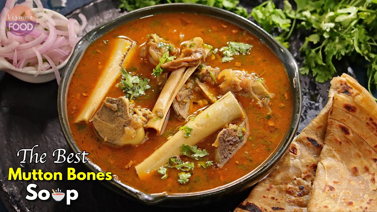 ఎముకల బలం కోసం ఎంతో రుచిగల మటన్ సూప్ | Perfect Mutton Bone Soup recipe in telugu @Vismai Food ​