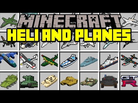 Minecraft HELICOPTERS AND PLANES! | 100 HELICOPTERS/PLANES, TANKS, GUNS, & MORE! | Modded Mini-Game