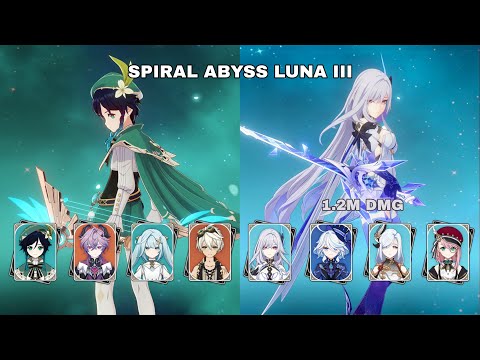 C0 R1 Venti Hypercarry & C0 R1 Skirk Hypercarry | Spiral Abyss Luna III
