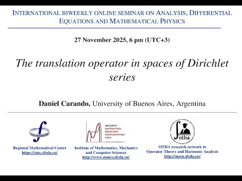 Seminar on Analysis, Differential Equations and Mathematical Physics - Daniel Carando
