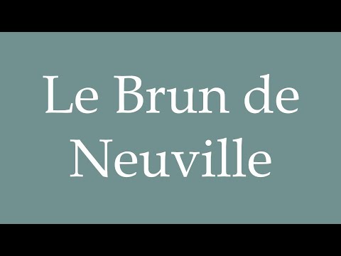 How to Pronounce ''Le Brun de Neuville'' Correctly in French